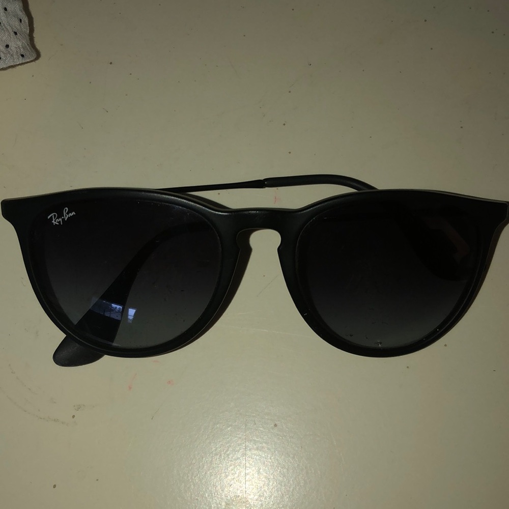 black raybans with black lenses